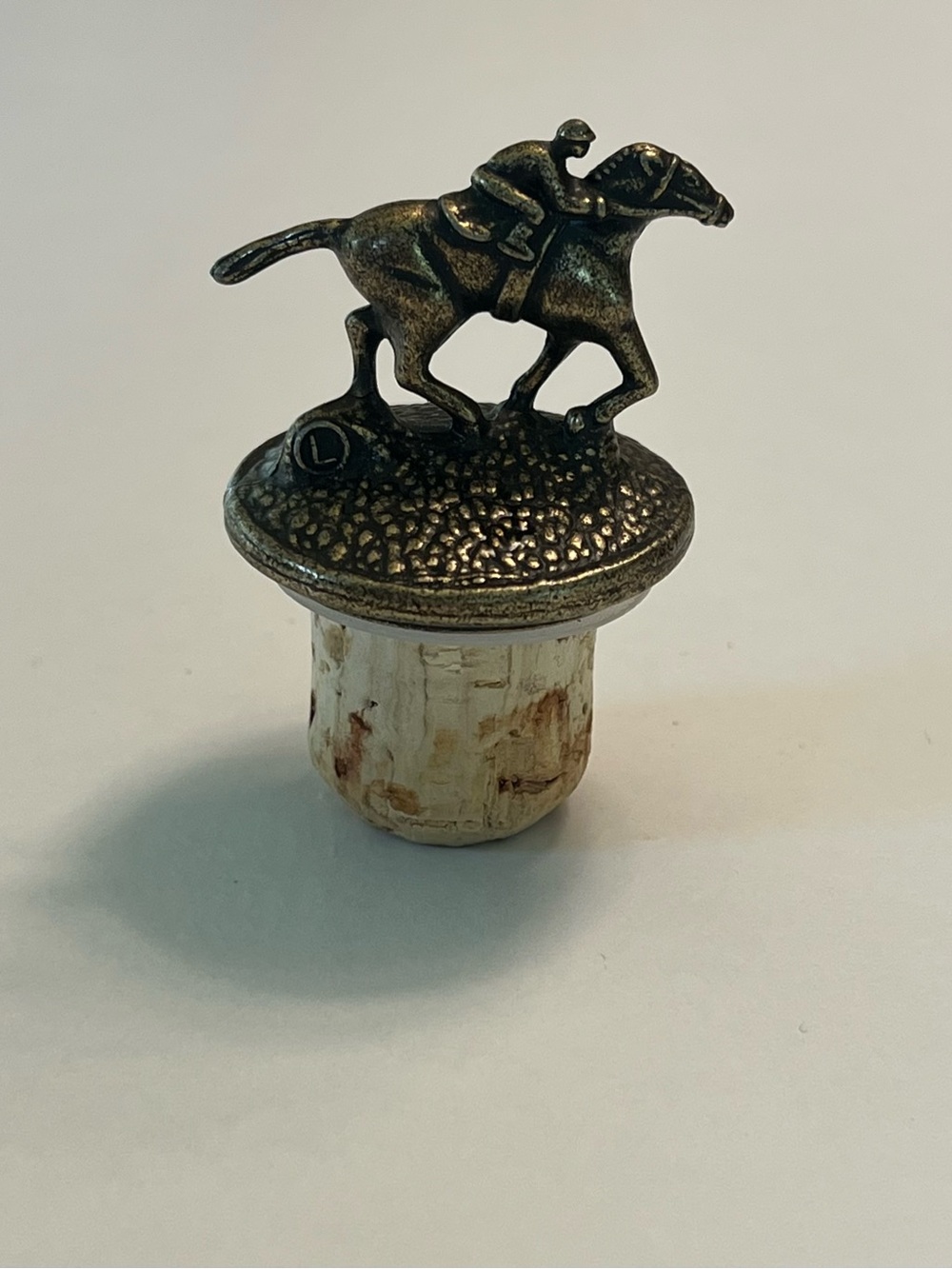 Blanton’s Single Barrel Bourbon Whiskey Horse and Jockey Cork Stopper Letter L